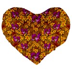 Blooming Flowers Of Orchid Paradise Large 19  Premium Flano Heart Shape Cushions Front