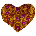 Blooming Flowers Of Orchid Paradise Large 19  Premium Flano Heart Shape Cushions Back