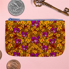 Blooming Flowers Of Orchid Paradise Large Coin Purse by pepitasart