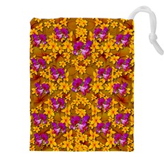 Blooming Flowers Of Orchid Paradise Drawstring Pouch (4xl) by pepitasart