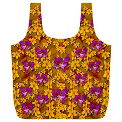 Blooming Flowers Of Orchid Paradise Full Print Recycle Bag (xxl)