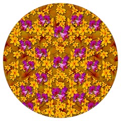 Blooming Flowers Of Orchid Paradise Round Trivet by pepitasart