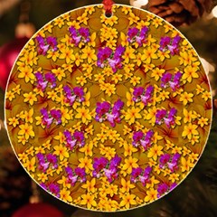 Blooming Flowers Of Orchid Paradise Uv Print Acrylic Ornament Round by pepitasart