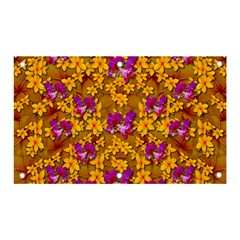 Blooming Flowers Of Orchid Paradise Banner And Sign 5  X 3  by pepitasart