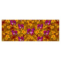 Blooming Flowers Of Orchid Paradise Banner And Sign 8  X 3  by pepitasart