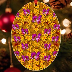 Blooming Flowers Of Orchid Paradise Uv Print Acrylic Ornament Oval by pepitasart