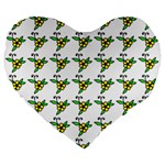 Pattern design  Large 19  Premium Flano Heart Shape Cushions Front