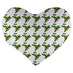 Pattern design  Large 19  Premium Flano Heart Shape Cushions Back