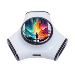 Starry Night Wanderlust: A Whimsical Adventure 3-port Usb Hub by stine1