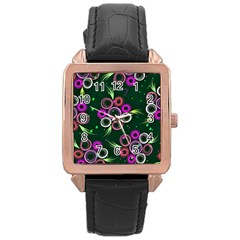 Floral-5522380 Rose Gold Leather Watch  by lipli