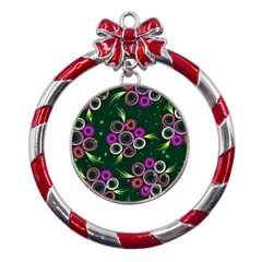 Floral-5522380 Metal Red Ribbon Round Ornament