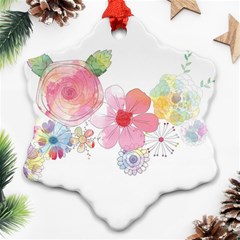 Flower-2342706 Snowflake Ornament (two Sides) by lipli