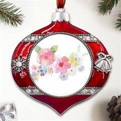 Flower-2342706 Metal Snowflake And Bell Red Ornament by lipli