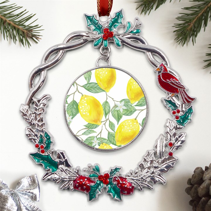 Fruit-2310212 Metal X mas Wreath Holly leaf Ornament