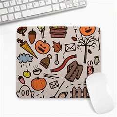 Halloween Doodle Autumn Pumpkin Large Mousepad by Bedest