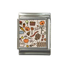 Halloween Doodle Autumn Pumpkin Italian Charm (13mm) by Bedest