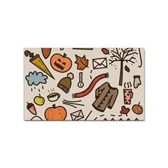 Halloween Doodle Autumn Pumpkin Sticker Rectangular (100 Pack) by Bedest