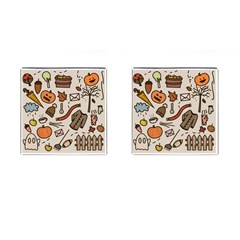 Halloween Doodle Autumn Pumpkin Cufflinks (square) by Bedest