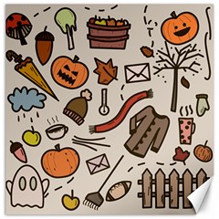 Halloween Doodle Autumn Pumpkin Canvas 20  X 20  by Bedest