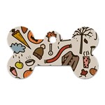 Halloween Doodle Autumn Pumpkin Dog Tag Bone (Two Sides) Front