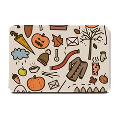 Halloween Doodle Autumn Pumpkin Small Doormat by Bedest