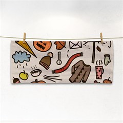 Halloween Doodle Autumn Pumpkin Hand Towel by Bedest