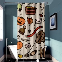 Halloween Doodle Autumn Pumpkin Shower Curtain 36  X 72  (stall)  by Bedest