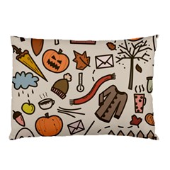 Halloween Doodle Autumn Pumpkin Pillow Case (two Sides) by Bedest