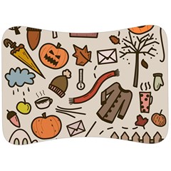 Halloween Doodle Autumn Pumpkin Velour Seat Head Rest Cushion by Bedest