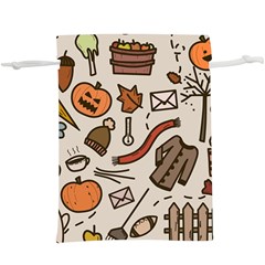 Halloween Doodle Autumn Pumpkin Lightweight Drawstring Pouch (xl) by Bedest