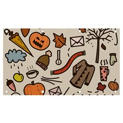 Halloween Doodle Autumn Pumpkin Banner And Sign 7  X 4  by Bedest