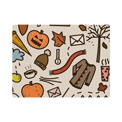 Halloween Doodle Autumn Pumpkin Premium Plush Fleece Blanket (mini) by Bedest