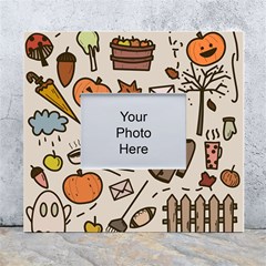 Halloween Doodle Autumn Pumpkin White Wall Photo Frame 5  X 7  by Bedest