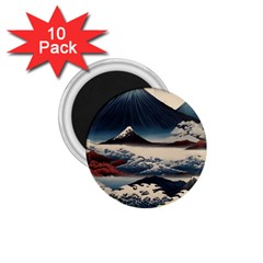 Hokusai Moutains Japan 1 75  Magnets (10 Pack)  by Bedest