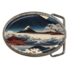 Hokusai Moutains Japan Belt Buckles by Bedest