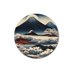 Hokusai Moutains Japan Magnet 3  (Round) Front