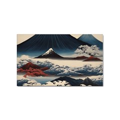 Hokusai Moutains Japan Sticker Rectangular (100 Pack)