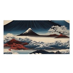 Hokusai Moutains Japan Satin Shawl 45  X 80  by Bedest