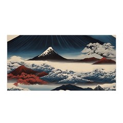 Hokusai Moutains Japan Satin Wrap 35  X 70  by Bedest