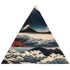 Hokusai Moutains Japan Wooden Puzzle Triangle by Bedest