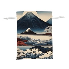 Hokusai Moutains Japan Lightweight Drawstring Pouch (m) by Bedest