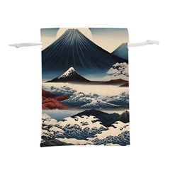 Hokusai Moutains Japan Lightweight Drawstring Pouch (l) by Bedest