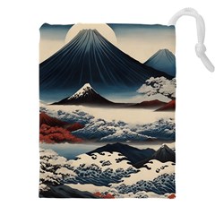 Hokusai Moutains Japan Drawstring Pouch (5xl) by Bedest