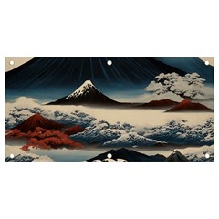 Hokusai Moutains Japan Banner And Sign 4  X 2  by Bedest