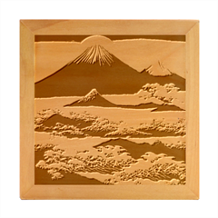 Hokusai Moutains Japan Wood Photo Frame Cube by Bedest