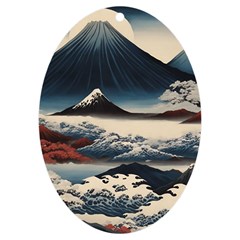 Hokusai Moutains Japan Uv Print Acrylic Ornament Oval