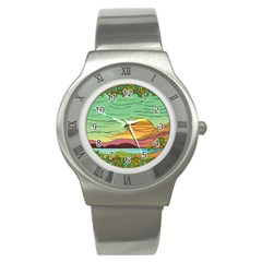 Painting Colors Box Green Stainless Steel Watch by Bedest