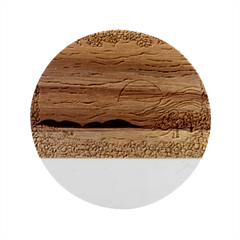 Painting Colors Box Green Marble Wood Coaster (round)