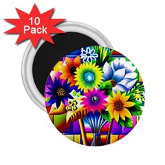 Flower Vase Flower Collage Pop Art 2 25  Magnets (10 Pack)  by Bedest