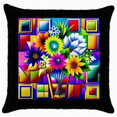 Flower Vase Flower Collage Pop Art Throw Pillow Case (black) by Bedest